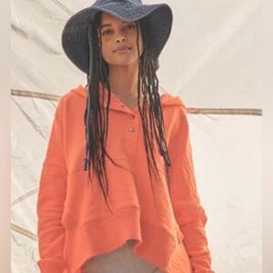 Free People FP movement honey do pullover “morning burst” orange large EUC